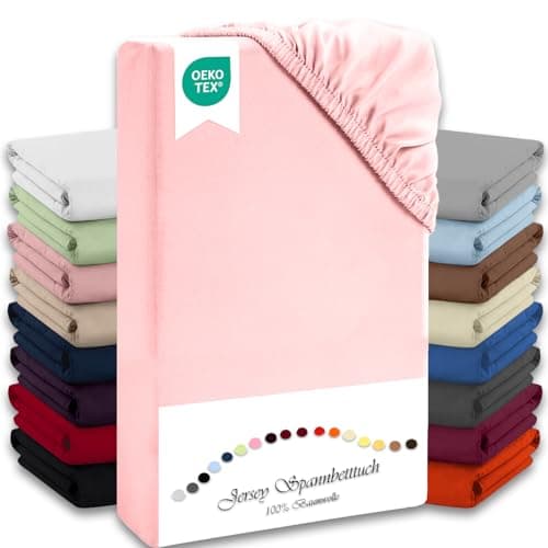 Julido Jersey-Spannbettlaken 140x200 cm – Baumwolle, OEKO-TEX® Standard 100, hautfreundlich & allergikergeeignet, Grün