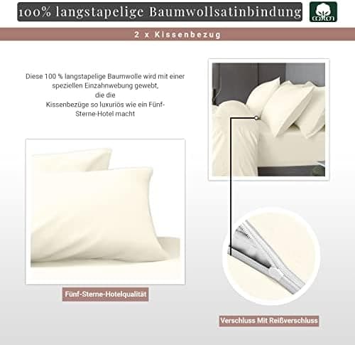 Pizuna Kissenbezüge 2er-Pack 40 x 80 cm Dunkelblau – 100% Langstapel-Baumwolle, 400 Fadenzahl