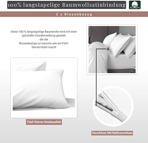 Pizuna Kissenbezüge 2er-Pack 40 x 80 cm Dunkelblau – 100% Langstapel-Baumwolle, 400 Fadenzahl