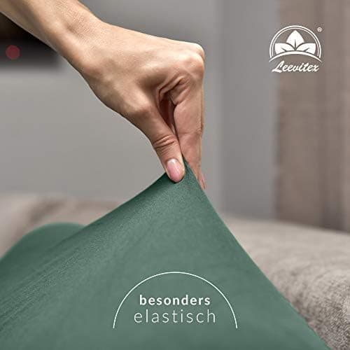 leevitex® Spannbettlaken 180x200–200x200 cm | 100% Jersey-Baumwolle | für Matratzen bis 25 cm