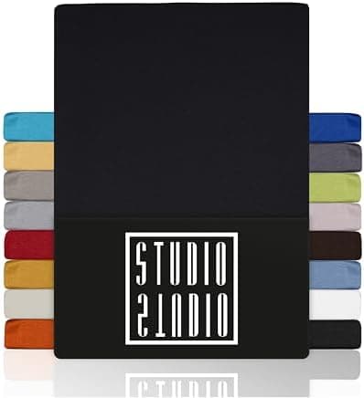 STUDIO Basic Spannbettlaken 200×220 cm – Jersey aus 100% gekämmter Baumwolle, elastisch & bügelfrei, passend für Matratz