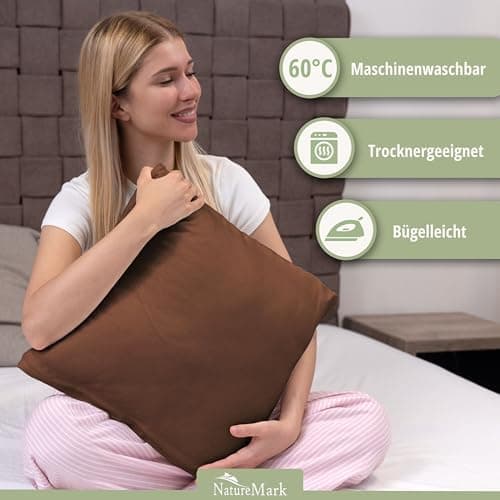 NatureMark Jersey Kissenbezüge – weich & atmungsaktiv, hautfreundlich – 40x40 cm, Anthrazit