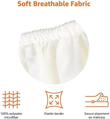 Amazon Basics Spannbettlaken – Mikrofaser Spannbetttuch 150 x 200 x 30 cm (für Matratzen bis 30 cm)