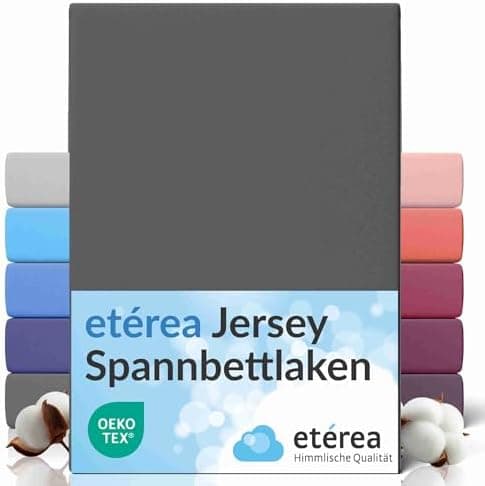 etérea Jersey-Spannbettlaken 80x200 cm Weiß – 100% Baumwolle, OEKO-TEX MADE IN GREEN & STANDARD 100