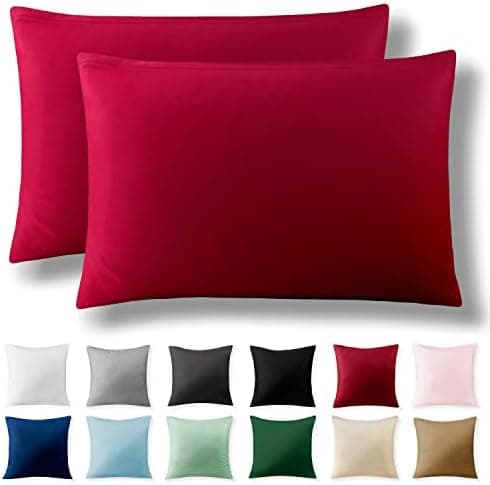 2er-Set Kissenbezüge 40 x 80 cm – Renforcé, 100% Baumwolle, superweich mit Reißverschluss, Babyrosa