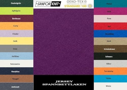 EXKLUSIV HEIMTEXTIL Jersey-Spannbettlaken 90–100 x 200 cm, bis 25 cm Matratzenhöhe – 100% Baumwolle, Öko‑Tex zertifizier