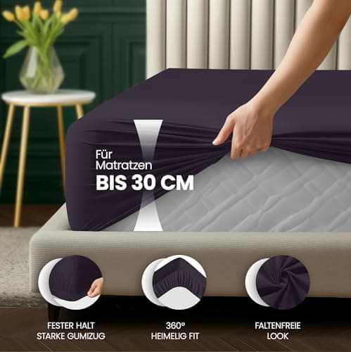 Utopia Bedding Spannbettlaken 120 x 200 cm für Matratzen bis 30 cm – gebürstete Mikrofaser, OEKO‑TEX® STANDARD 100
