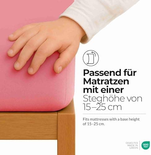 etérea Jersey-Spannbettlaken 80x200 cm Weiß – 100% Baumwolle, OEKO-TEX MADE IN GREEN & STANDARD 100