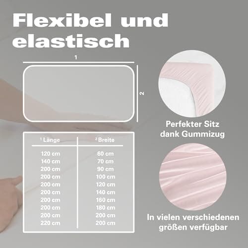BaSaTex Bio-Jersey Spannbettlaken 120x200 cm – 100% Bio-Baumwolle, GOTS-zertifiziert – Taupe