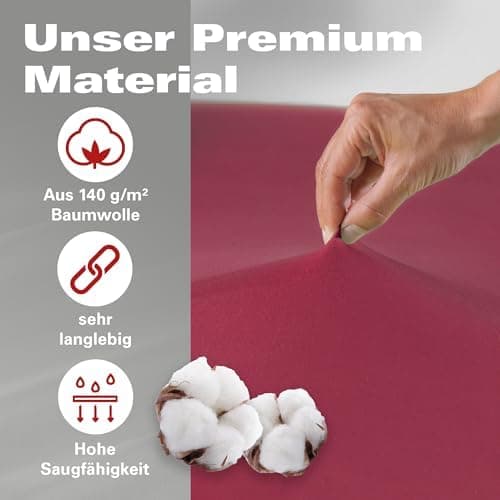 BaSaTex Bio-Jersey Spannbettlaken 120x200 cm – 100% Bio-Baumwolle, GOTS-zertifiziert – Taupe
