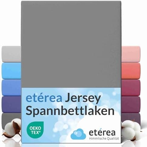 etérea Jersey-Spannbettlaken 80x200 cm Weiß – 100% Baumwolle, OEKO-TEX MADE IN GREEN & STANDARD 100