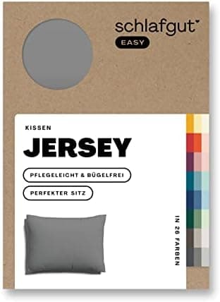 Schlafgut Easy Jersey Kissenbezug 40 x 40 cm – 100% Baumwolle, superweich & atmungsaktiv, Green Mid
