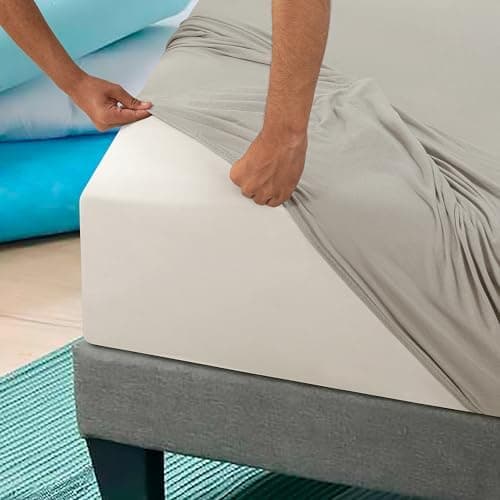 Jersey-Spannbettlaken 100% Baumwolle – 100% gekämmte Baumwolle, 90 x 200 cm (Steghöhe 27 cm)