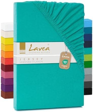 Lavea Spannbettlaken 120x200 cm – atmungsaktives Baumwoll‑Jersey, passend für Matratzen bis 20 cm (Mittelgrau)