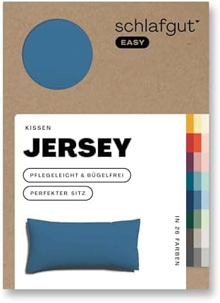 Schlafgut Easy Jersey Kissenbezug 40 x 40 cm – 100% Baumwolle, superweich & atmungsaktiv, Green Mid