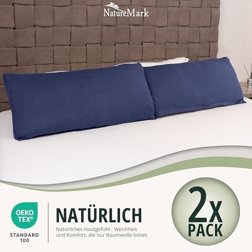 NatureMark Jersey Kissenbezüge – weich & atmungsaktiv, hautfreundlich – 40x40 cm, Anthrazit