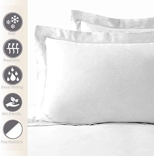 Pizuna Kissenbezüge 2er-Pack 40 x 80 cm Dunkelblau – 100% Langstapel-Baumwolle, 400 Fadenzahl