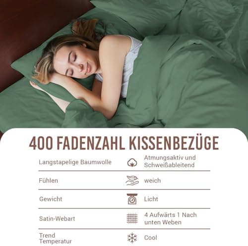 Pizuna Kissenbezüge 2er-Pack 40 x 80 cm Dunkelblau – 100% Langstapel-Baumwolle, 400 Fadenzahl