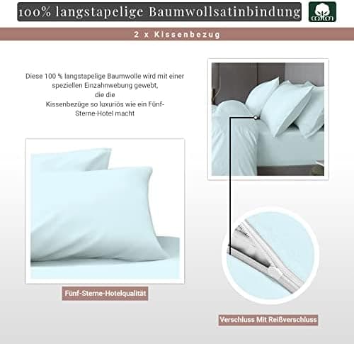 Pizuna Kissenbezüge 2er-Pack 40 x 80 cm Dunkelblau – 100% Langstapel-Baumwolle, 400 Fadenzahl