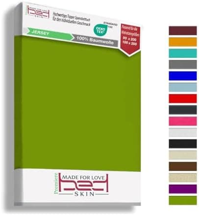 120x200 cm Jersey-Spannbettlaken – 100% Baumwolle, Weiß