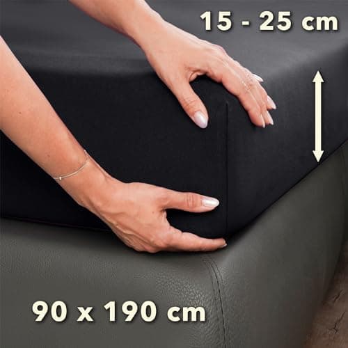 STUDIO Basic Spannbettlaken 200×220 cm – Jersey aus 100% gekämmter Baumwolle, elastisch & bügelfrei, passend für Matratz