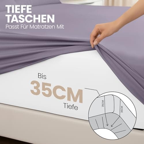 Utopia Bedding 2er-Set Spannbettlaken 140 x 200 cm – OEKO-TEX MADE IN GREEN zertifiziert – 35 cm Tiefe Tasche