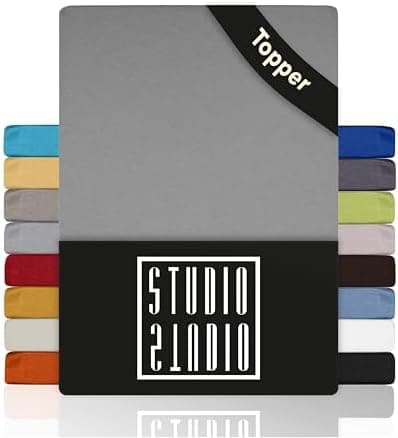 STUDIO Basic Spannbettlaken 200×220 cm – Jersey aus 100% gekämmter Baumwolle, elastisch & bügelfrei, passend für Matratz