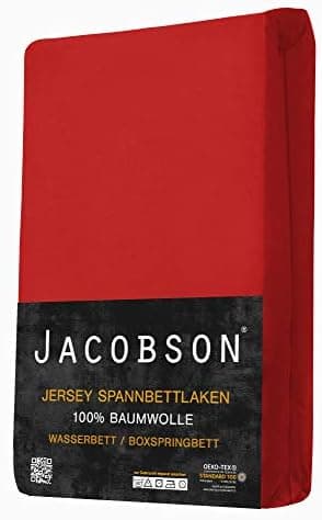 Jacobson Spannbettlaken für Wasserbett & Boxspringbett – 180 × 200 bis 200 × 220 cm