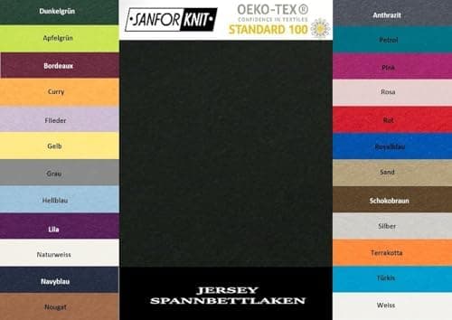 EXKLUSIV HEIMTEXTIL Jersey-Spannbettlaken 90–100 x 200 cm, bis 25 cm Matratzenhöhe – 100% Baumwolle, Öko‑Tex zertifizier