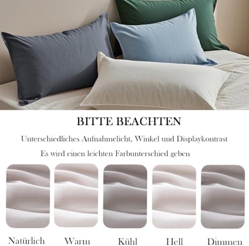 Kissenbezug 40x80 cm 2er Set – 100% Mikrofaser Beige, weich & bügelfrei mit Reißverschluss