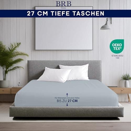 Spannbettlaken 90×200 cm – 100% Baumwolle (Oeko‑TEX) – für dicke Matratzen bis 27 cm