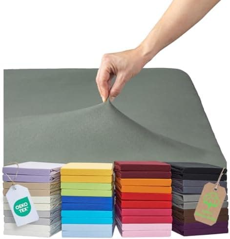 MALIKA® Spannbettlaken 120x200 cm – Jersey-Baumwolle Spannbetttuch, passend für Matratzen bis 28 cm