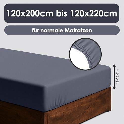 Jersey-Spannbettlaken / Spannbetttuch – 100% Baumwolle, 180x200–200x200 cm