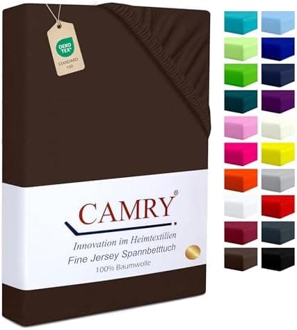 Camry Spannbettlaken 180x200–200x200 cm – Baumwoll‑Jersey Orange
