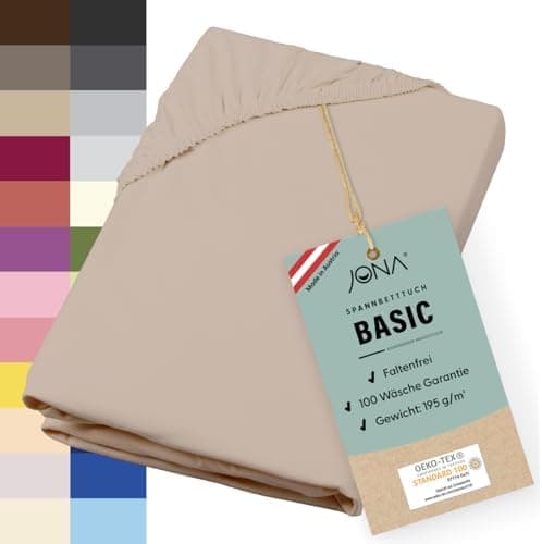 Spannbettlaken 180–200 × 200–220 cm – Baumwoll‑Jersey 190 g/m², faltenfrei