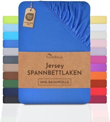 NatureMark Jersey-Spannbettlaken – 100% Baumwolle, 120 x 200 cm (Schoko Braun)