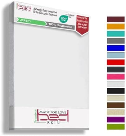 120x200 cm Jersey-Spannbettlaken – 100% Baumwolle, Weiß