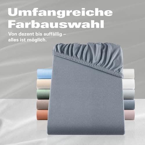 BaSaTex Bio-Jersey Spannbettlaken 120x200 cm – 100% Bio-Baumwolle, GOTS-zertifiziert – Taupe