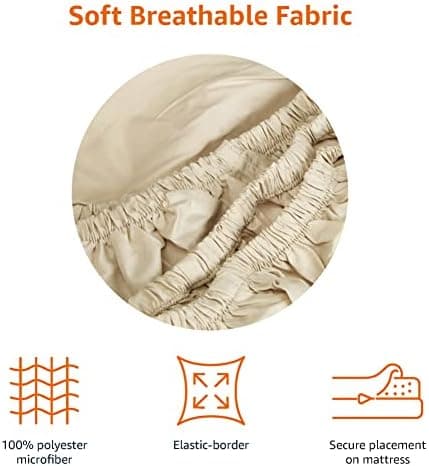 Amazon Basics Spannbettlaken – Mikrofaser Spannbetttuch 150 x 200 x 30 cm (für Matratzen bis 30 cm)