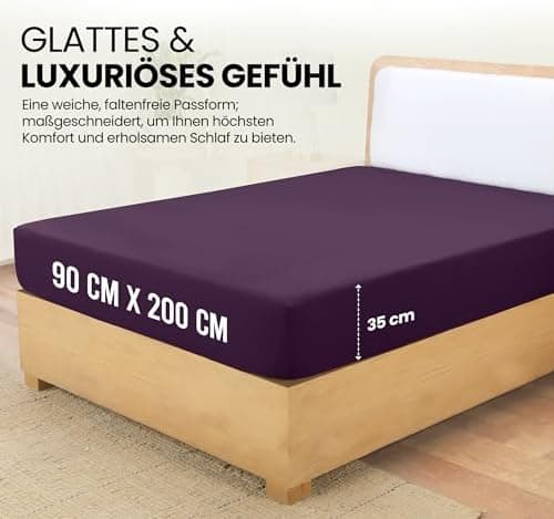Utopia Bedding Spannbettlaken 180×200 cm – Grau, gebürstete Polyester‑Mikrofaser, OEKO‑TEX zertifiziert