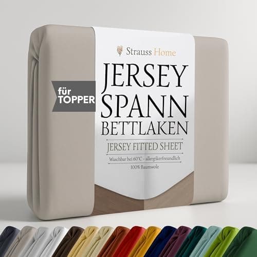 Jersey-Spannbettlaken / Spannbetttuch – 100% Baumwolle, 180x200–200x200 cm