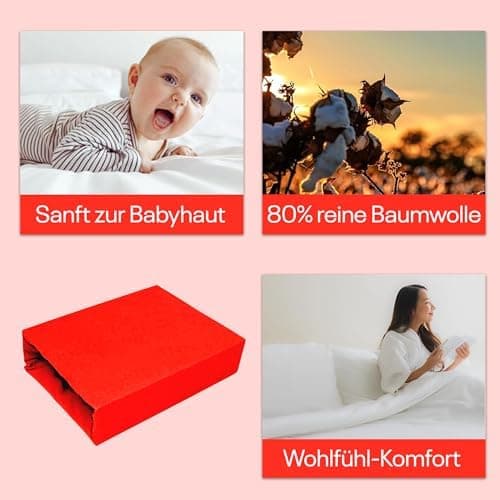 Elastisches Jersey-Spannbettlaken 90x180 cm – 100% Baumwolle, kuschelig warm