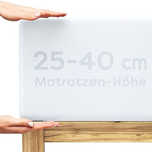 Wolkenfeld Spannbettlaken 180x200–200x220 cm | Premium Jersey-Baumwolle mit 5% Lycra | Für Matratzen bis 40 cm – Anthraz