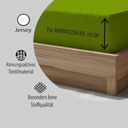 120x200 cm Jersey-Spannbettlaken – 100% Baumwolle, Weiß