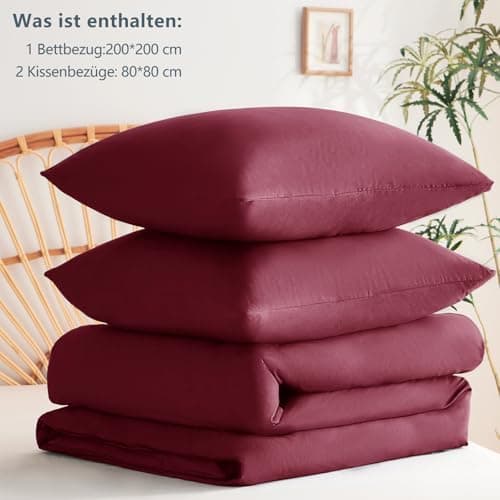WAVVE Bettwäsche 135x200 – 4‑teiliges Mikrofaser‑Set Anthrazit (inkl. 2×80×80 cm Kissenbezüge) mit Reißverschluss, OEKO‑