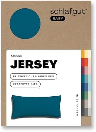 Schlafgut Easy Jersey Kissenbezug 40 x 40 cm – 100% Baumwolle, superweich & atmungsaktiv, Green Mid