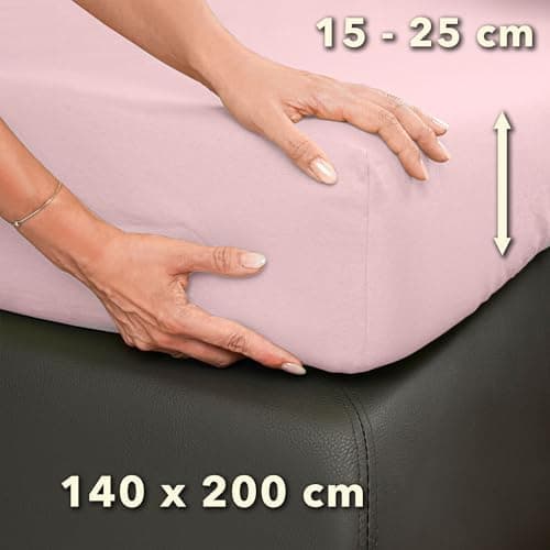 STUDIO Basic Spannbettlaken 200×220 cm – Jersey aus 100% gekämmter Baumwolle, elastisch & bügelfrei, passend für Matratz