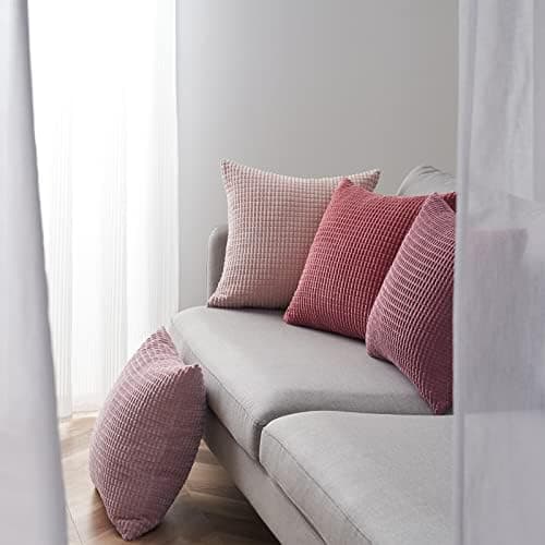 Topfinel Kissenbezüge 40x40 cm 4er-Set Rosa – Cord-Optik, flauschig, GRS‑zertifiziert