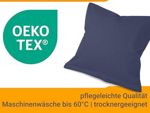 Doppelpack Baumwoll-Kissenbezüge 40 x 15 cm – Navyblau, schlichtes modernes Design