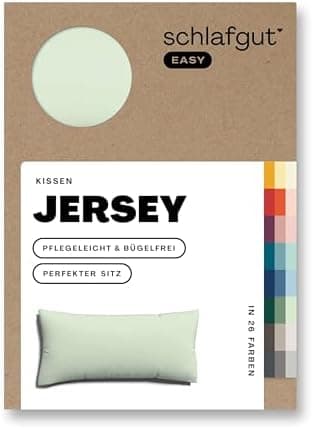 Schlafgut Easy Jersey Kissenbezug 40 x 40 cm – 100% Baumwolle, superweich & atmungsaktiv, Green Mid